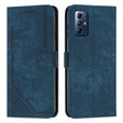 For Motorola Moto G Play 2024 Skin Feel Stripe Pattern Leather Phone Case with Lanyard(Blue) - free shipping - PMC Jewellery - Order now!