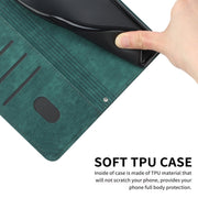 For Motorola Moto G Power 5G 2024 Skin Feel Stripe Pattern Leather Phone Case with Lanyard(Green)