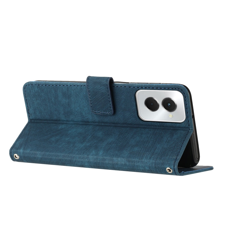 For Motorola Moto G Power 5G 2024 Skin Feel Stripe Pattern Leather Phone Case with Lanyard(Blue) - Motorola Cases by PMC Jewellery | Online Shopping South Africa | PMC Jewellery | Buy Now Pay Later Mobicred