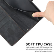 For Motorola Moto G Power 5G 2024 Skin Feel Stripe Pattern Leather Phone Case with Lanyard(Black)