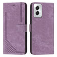 For Motorola Moto G Power 5G 2024 Skin Feel Stripe Pattern Leather Phone Case with Lanyard(Purple) - Motorola Cases by PMC Jewellery | Online Shopping South Africa | PMC Jewellery | Buy Now Pay Later Mobicred