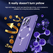 For iPhone 15 Pro Liquid Lens Protector Magsafe Phone Case(Green)