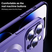 For iPhone 15 Pro Liquid Lens Protector Magsafe Phone Case(Green)