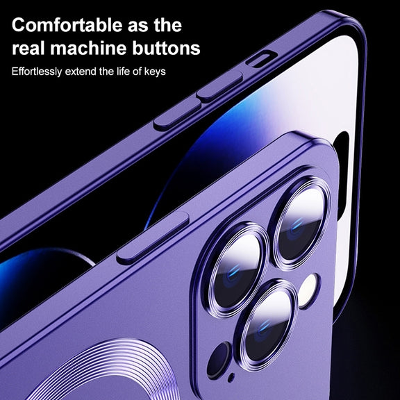 For iPhone 15 Plus Liquid Lens Protector Magsafe Phone Case(Grey)