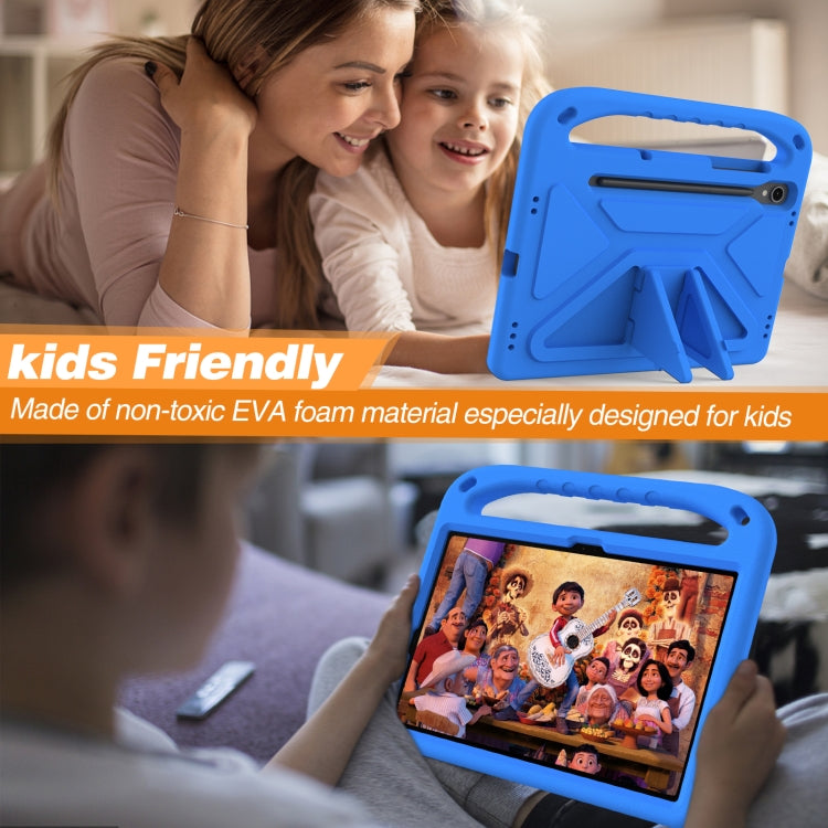For Samsung Galaxy Tab S9 Handle EVA Shockproof Tablet Case with Holder(Blue)