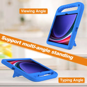 For Samsung Galaxy Tab S9 Handle EVA Shockproof Tablet Case with Holder(Blue)