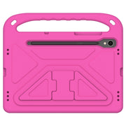 For Samsung Galaxy Tab S9 Handle EVA Shockproof Tablet Case with Holder(Rose Red)