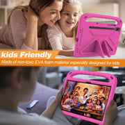 For Samsung Galaxy Tab S9 Handle EVA Shockproof Tablet Case with Holder(Rose Red)