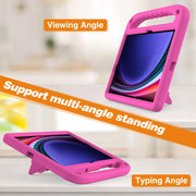 For Samsung Galaxy Tab S9 Handle EVA Shockproof Tablet Case with Holder(Rose Red)