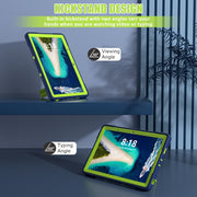 For Lenovo Tab M10 5G 10.6 inch Contrast Color Silicone PC Tablete Case with Holder(Navy Blue + Green)