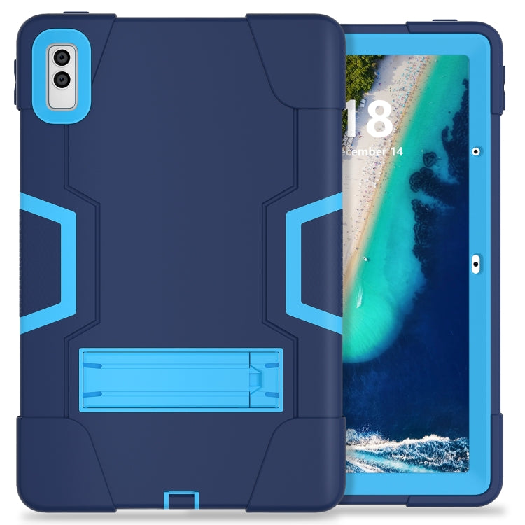 For Lenovo Tab M10 5G 10.6 inch Contrast Color Silicone PC Tablete Case with Holder(Navy Blue + Blue) - Lenovo by PMC TechLife | Online Shopping South Africa | PMC TechLife | Buy Now Pay Later Mobicred