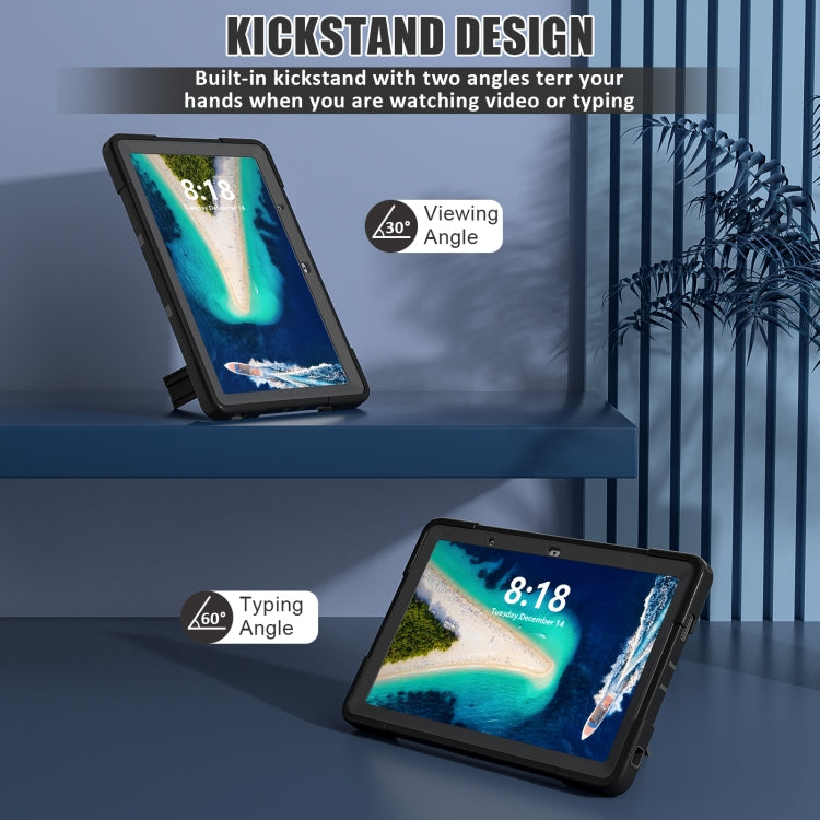 For Lenovo Tab M10 5G 10.6 inch Contrast Color Silicone PC Tablete Case with Holder(Black) - Lenovo by PMC TechLife | Online Shopping South Africa | PMC TechLife | Buy Now Pay Later Mobicred