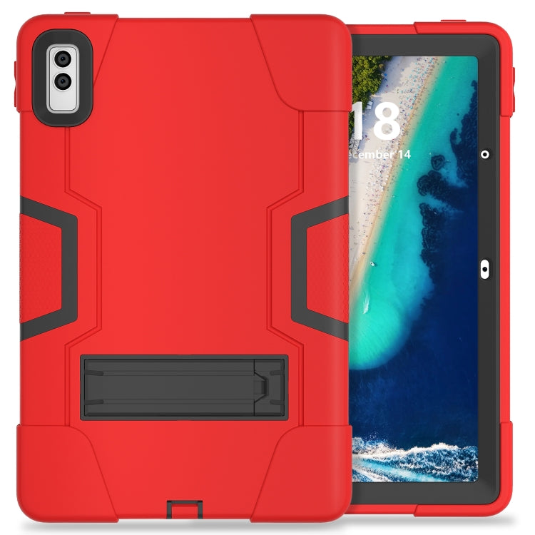 For Lenovo Tab M10 5G 10.6 inch Contrast Color Silicone PC Tablete Case with Holder(Red Black) - Lenovo by PMC TechLife | Online Shopping South Africa | PMC TechLife | Buy Now Pay Later Mobicred