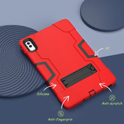 For Lenovo Tab M10 5G 10.6 inch Contrast Color Silicone PC Tablete Case with Holder(Red Black)