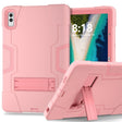 For Lenovo Tab M10 5G 10.6 inch Contrast Color Silicone PC Tablete Case with Holder(Rose Gold) - Lenovo by PMC TechLife | Online Shopping South Africa | PMC TechLife | Buy Now Pay Later Mobicred