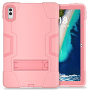 For Lenovo Tab M10 5G 10.6 inch Contrast Color Silicone PC Tablete Case with Holder(Rose Gold)