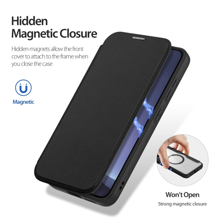For Samsung Galaxy S25 5G DUX DUCIS Skin X Pro Series Magsafe PC + TPU Phone Leather Case(Black)