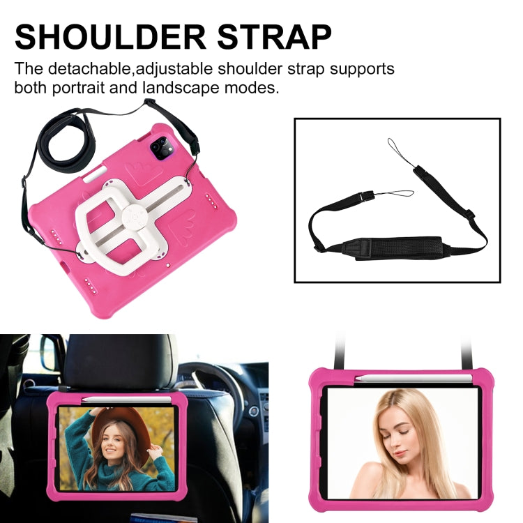 For iPad Pro 11 2024 Shield 360 Rotation Handle EVA Shockproof PC Tablet Case(Rose Red Beige) - iPad Pro 11 2024 Cases by PMC TechLife | Online Shopping South Africa | PMC TechLife | Buy Now Pay Later Mobicred