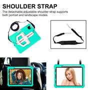 For iPad Air 11 2024  / 2025 Shield 360 Rotation Handle EVA Shockproof PC Tablet Case(Mint Green Beige)