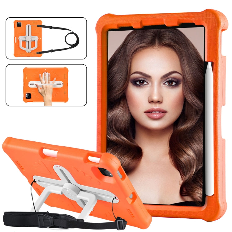 For iPad Air 11 2024 Shield 360 Rotation Handle EVA Shockproof PC Tablet Case(Orange Beige) - iPad Air 11 2024 Cases by PMC TechLife | Online Shopping South Africa | PMC TechLife | Buy Now Pay Later Mobicred