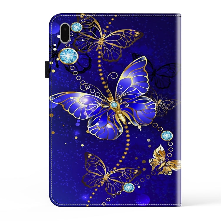 For Samsung Galaxy Tab S9 Crystal Texture Painted Leather Tablet Case(Diamond Butterflies)