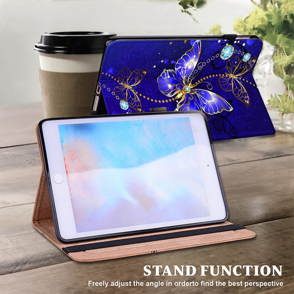 For Samsung Galaxy Tab S9 Crystal Texture Painted Leather Tablet Case(Diamond Butterflies)