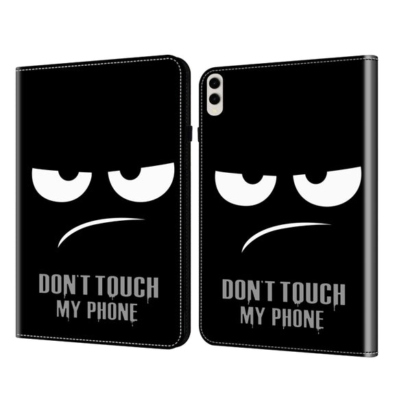 For Samsung Galaxy Tab S9 Ultra Crystal Texture Painted Leather Tablet Case(Dont Touch My Phone)