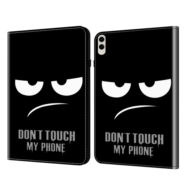For Samsung Galaxy Tab S9 Ultra Crystal Texture Painted Leather Tablet Case(Dont Touch My Phone)