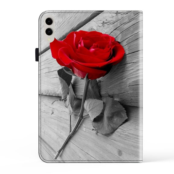 For Samsung Galaxy Tab S9 Ultra Crystal Texture Painted Leather Tablet Case(Rose)