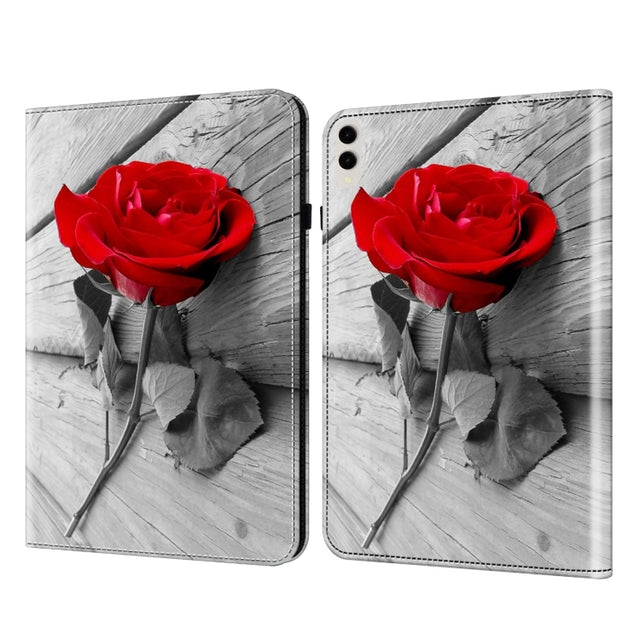 For Samsung Galaxy Tab S9 Ultra Crystal Texture Painted Leather Tablet Case(Rose)