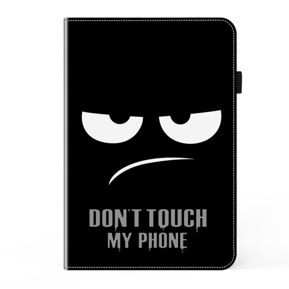 For Samsung Galaxy Tab S7+ / S8+ / S9+ Crystal Texture Painted Leather Tablet Case(Dont Touch My Phone)