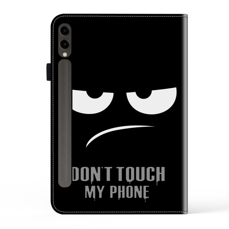 For Samsung Galaxy Tab S7+ / S8+ / S9+ Crystal Texture Painted Leather Tablet Case(Dont Touch My Phone)