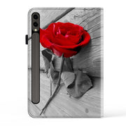 For Samsung Galaxy Tab S7+ / S8+ / S9+ Crystal Texture Painted Leather Tablet Case(Rose)