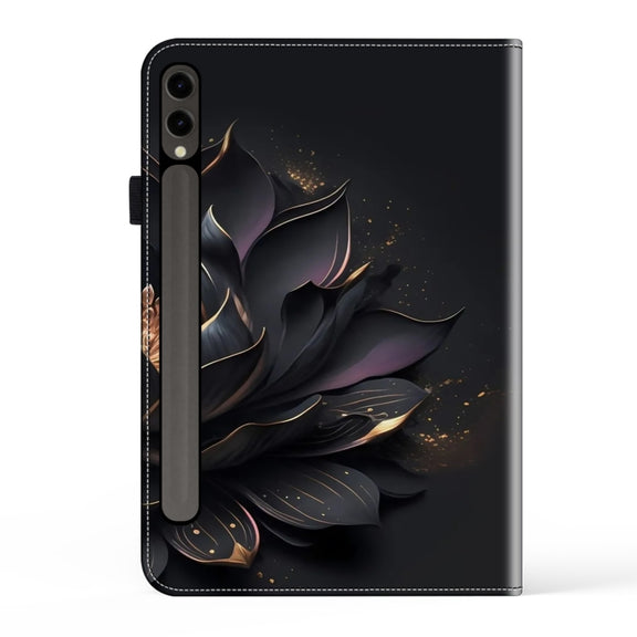 For Samsung Galaxy Tab S7+ / S8+ / S9+ Crystal Texture Painted Leather Tablet Case(Purple Lotus)