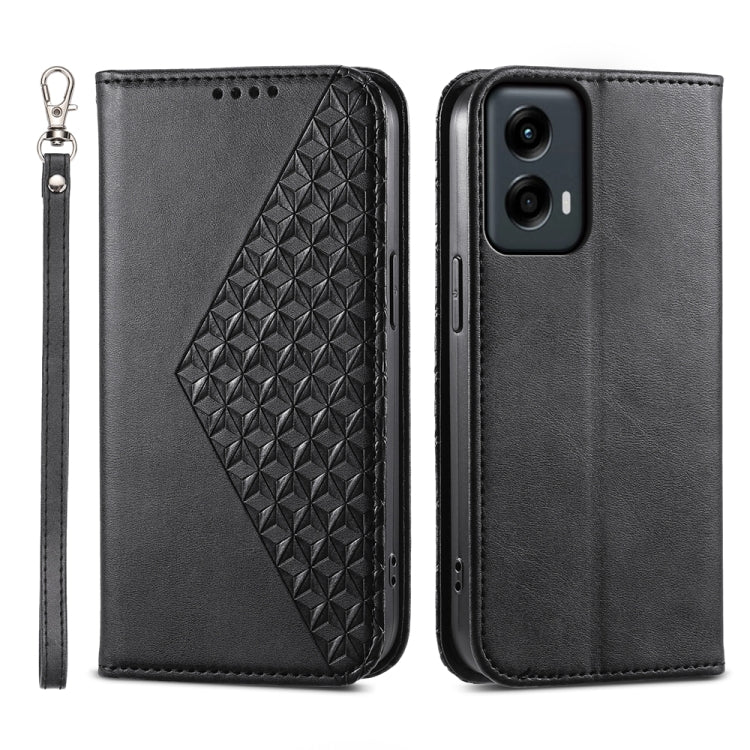For Motorola Moto G Stylus 5G 2024 Cubic Grid Calf Texture Magnetic Leather Phone Case(Black) - Motorola Cases by PMC Jewellery | Online Shopping South Africa | PMC Jewellery | Buy Now Pay Later Mobicred