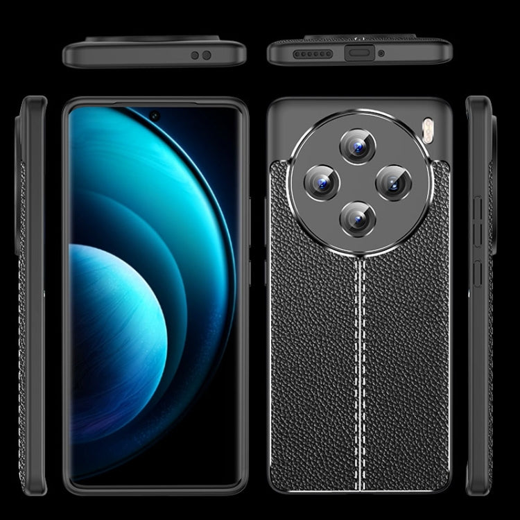 For vivo X100 Litchi Texture Shockproof TPU Phone Case(Black) - vivo Cases by imak | Online Shopping South Africa | PMC TechLife | Buy Now Pay Later Mobicred