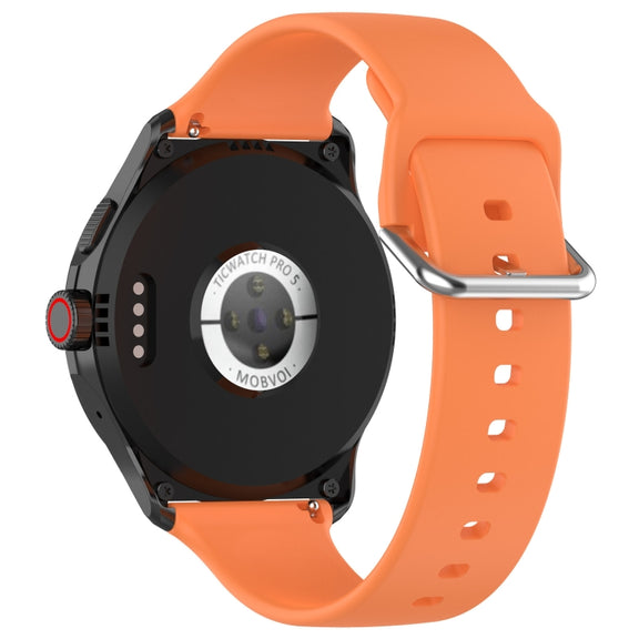 24mm Universal Small Waist Silicone Watch Band(Orange)