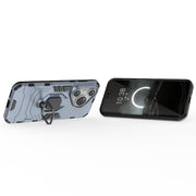 For Huawei Pura 70 Shockproof PC + TPU Holder Phone Case(Navy Blue)