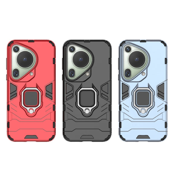 For Huawei Pura 70 Ultra Shockproof PC + TPU Holder Phone Case(Navy Blue)