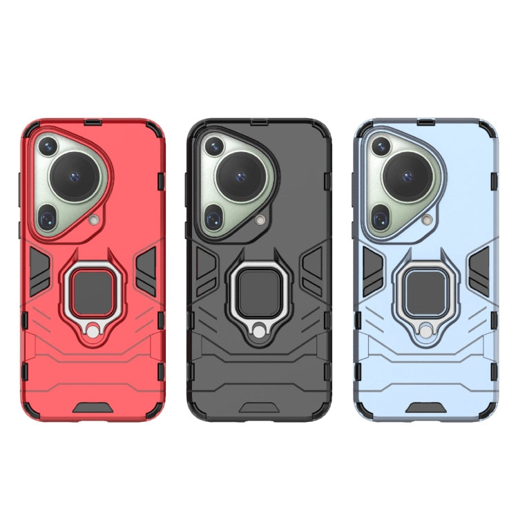 For Huawei Pura 70 Ultra Shockproof PC + TPU Holder Phone Case(Navy Blue)