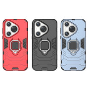 For Huawei Pura 70 Pro / Pura 70 Pro+ Shockproof PC + TPU Holder Phone Case(Black)
