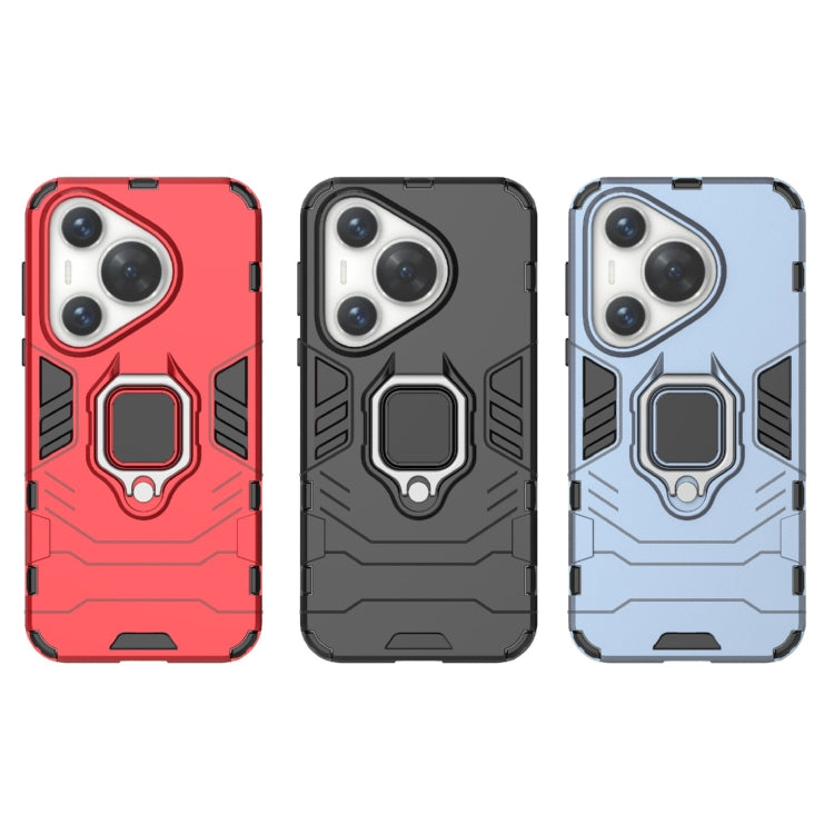 For Huawei Pura 70 Pro / Pura 70 Pro+ Shockproof PC + TPU Holder Phone Case(Black)