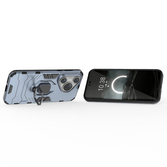 For Huawei Pura 70 Pro / Pura 70 Pro+ Shockproof PC + TPU Holder Phone Case(Navy Blue)