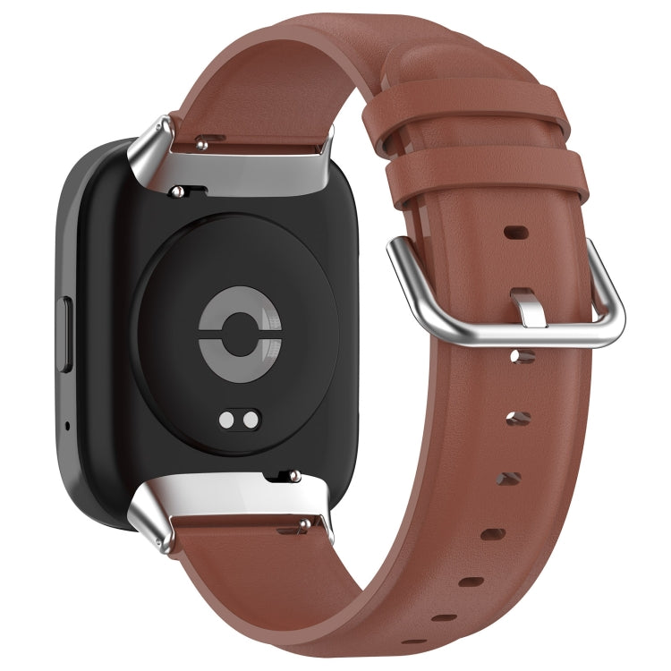 For Redmi Watch 3 Lite / Watch 3 Active Leather Replacement Watch Band(Brown) - Watch Bands by PMc TechLife | Online Shopping South Africa | PMc TechLife | Buy Now Pay Later Mobicred