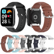 For Redmi Watch 3 Lite / Watch 3 Active Leather Replacement Watch Band(Navy Blue)