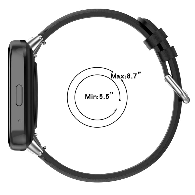 For Redmi Watch 3 Lite / Watch 3 Active Leather Replacement Watch Band(Navy Blue)
