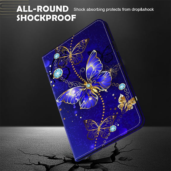 For Lenovo Tab M11 / Xiaoxin Pad 11 2024 Crystal Texture Painted Leather Tablet Case(Diamond Butterflies)