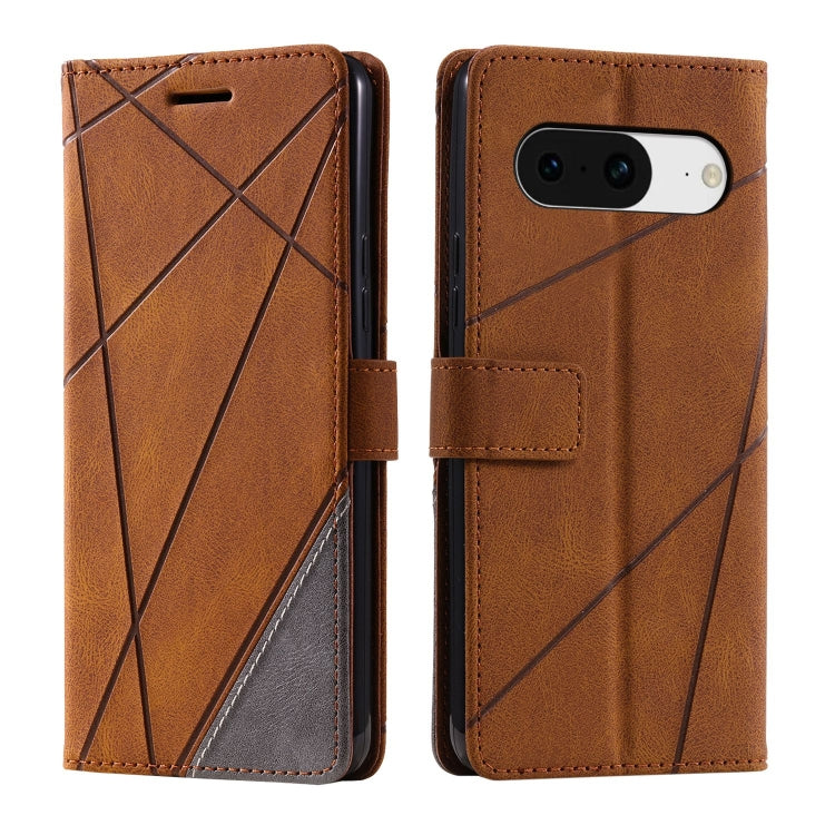For Google Pixel 9 Skin Feel Splicing Leather Phone Case(Brown) - Google Cases by PMC TechLife | Online Shopping South Africa | PMC TechLife | Buy Now Pay Later Mobicred