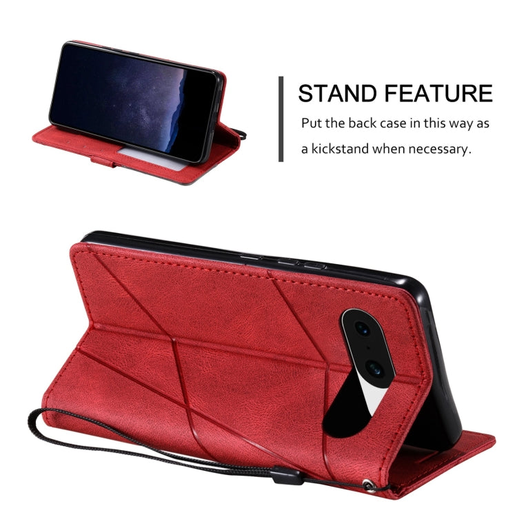 For Google Pixel 9 Skin Feel Splicing Leather Phone Case(Red) - Google Cases by PMC TechLife | Online Shopping South Africa | PMC TechLife | Buy Now Pay Later Mobicred