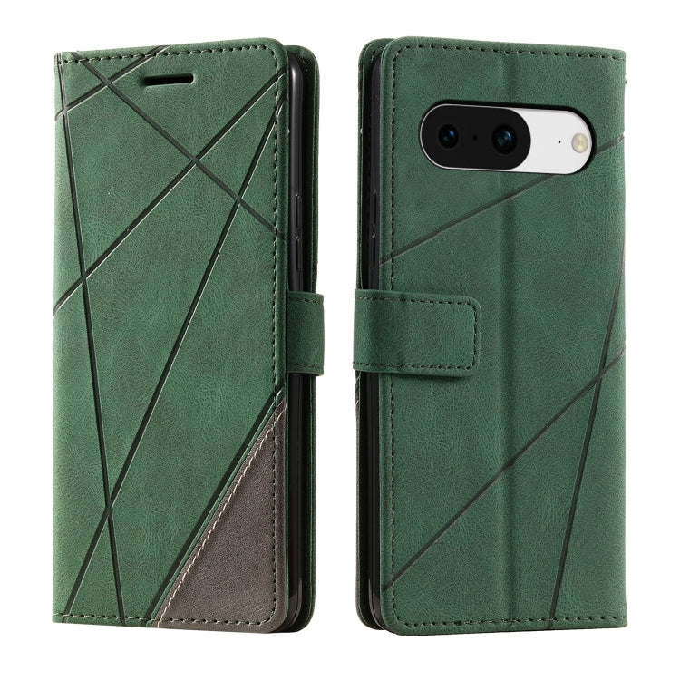 For Google Pixel 9 Skin Feel Splicing Leather Phone Case(Green) - Google Cases by PMC TechLife | Online Shopping South Africa | PMC TechLife | Buy Now Pay Later Mobicred